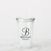 Gepersonaliseerde bridesmaïd's monogram en naam acryl drinkbeker (Voorkant)