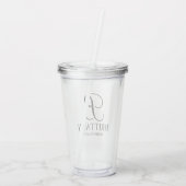 Gepersonaliseerde bridesmaïd's monogram en naam acryl drinkbeker (Achterkant)
