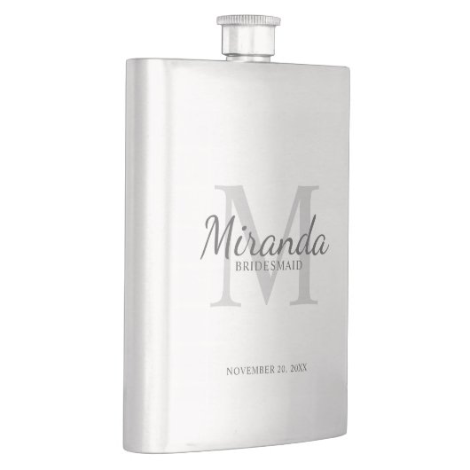 Gepersonaliseerde bridesmaïd's monogram en naam flacon (Rechts)