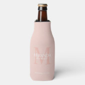 Gepersonaliseerde bridesmaïd's monogram en naam flesjeskoeler (Fles Voorkant)
