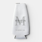 Gepersonaliseerde bridesmaïd's monogram en naam flesjeskoeler (Voorkant)