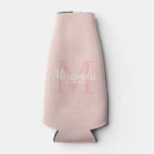 Gepersonaliseerde bridesmaïd's monogram en naam flesjeskoeler (Voorkant)