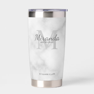 Gepersonaliseerde bridesmaïd's monogram en naam geïsoleerde drinkbeker