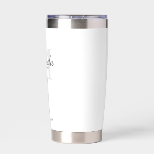 Gepersonaliseerde bridesmaïd's monogram en naam geïsoleerde drinkbeker (Achterkant)