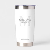Gepersonaliseerde bridesmaïd's monogram en naam geïsoleerde drinkbeker (Links)