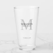 Gepersonaliseerde bridesmaïd's monogram en naam glas (Voorkant)