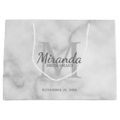 Gepersonaliseerde bridesmaïd's monogram en naam groot cadeauzakje (Voorkant)