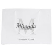 Gepersonaliseerde bridesmaïd's monogram en naam groot cadeauzakje (Voorkant)