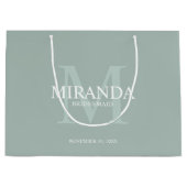 Gepersonaliseerde bridesmaïd's monogram en naam groot cadeauzakje (Voorkant)