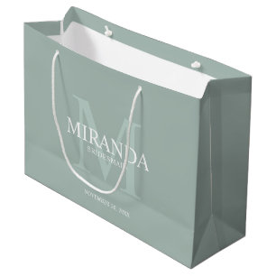 Gepersonaliseerde bridesmaïd's monogram en naam groot cadeauzakje
