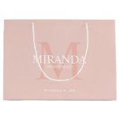 Gepersonaliseerde bridesmaïd's monogram en naam groot cadeauzakje (Voorkant)