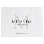 Gepersonaliseerde bridesmaïd's monogram en naam groot cadeauzakje (Voorkant)