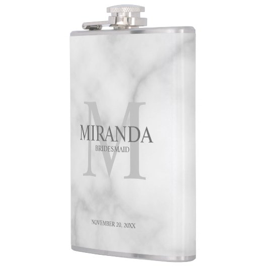 Gepersonaliseerde bridesmaïd's monogram en naam heupfles (Links)