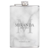 Gepersonaliseerde bridesmaïd's monogram en naam heupfles (Voorkant)