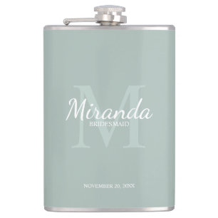 Gepersonaliseerde bridesmaïd's monogram en naam heupfles