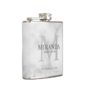 Gepersonaliseerde bridesmaïd's monogram en naam heupfles (Rechts)