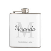 Gepersonaliseerde bridesmaïd's monogram en naam heupfles (Voorkant)