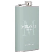 Gepersonaliseerde bridesmaïd's monogram en naam heupfles (Rechts)