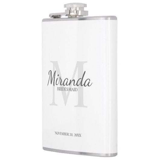 Gepersonaliseerde bridesmaïd's monogram en naam heupfles (Links)