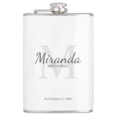 Gepersonaliseerde bridesmaïd's monogram en naam heupfles (Voorkant)