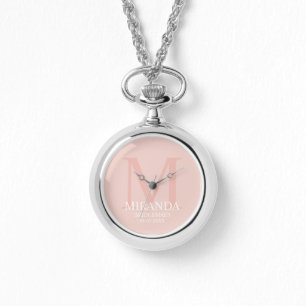 Gepersonaliseerde bridesmaïd's monogram en naam horloge