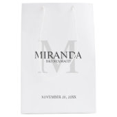 Gepersonaliseerde bridesmaïd's monogram en naam medium cadeauzakje (Voorkant)