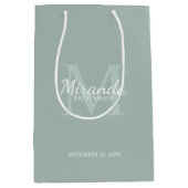 Gepersonaliseerde bridesmaïd's monogram en naam medium cadeauzakje (Voorkant)