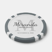 Gepersonaliseerde bridesmaïd's monogram en naam poker chips (Enkel)