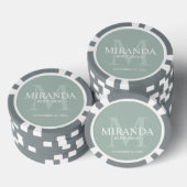 Gepersonaliseerde bridesmaïd's monogram en naam poker chips (Opstapeling)