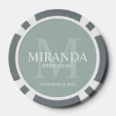 Gepersonaliseerde bridesmaïd's monogram en naam poker chips (Achterkant)