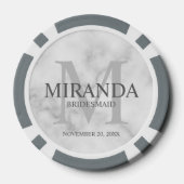Gepersonaliseerde bridesmaïd's monogram en naam poker chips (Achterkant)