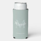 Gepersonaliseerde bridesmaïd's monogram en naam seltzer blikjeskoeler (Seltzer Voorkant)