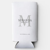 Gepersonaliseerde bridesmaïd's monogram en naam seltzer blikjeskoeler (Voorkant)