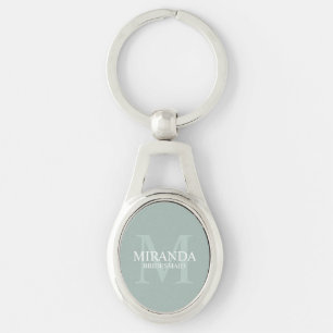 Gepersonaliseerde bridesmaïd's monogram en naam sleutelhanger