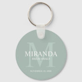 Gepersonaliseerde bridesmaïd's monogram en naam sleutelhanger (Voorkant)