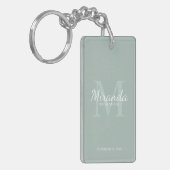 Gepersonaliseerde bridesmaïd's monogram en naam sleutelhanger (Voorkant Links)