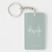 Gepersonaliseerde bridesmaïd's monogram en naam sleutelhanger (Voorkant)