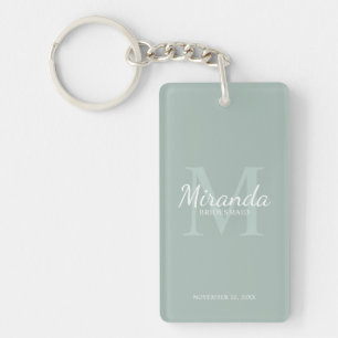Gepersonaliseerde bridesmaïd's monogram en naam sleutelhanger