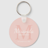 Gepersonaliseerde bridesmaïd's monogram en naam sleutelhanger (Voorkant)