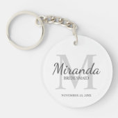 Gepersonaliseerde bridesmaïd's monogram en naam sleutelhanger (Voorkant)