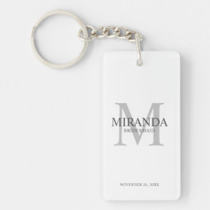Gepersonaliseerde bridesmaïd's monogram en naam sleutelhanger