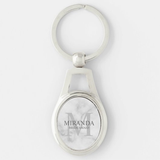Gepersonaliseerde bridesmaïd's monogram en naam sleutelhanger (Voorkant)