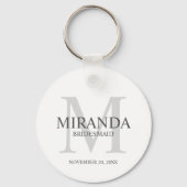 Gepersonaliseerde bridesmaïd's monogram en naam sleutelhanger (Voorkant)