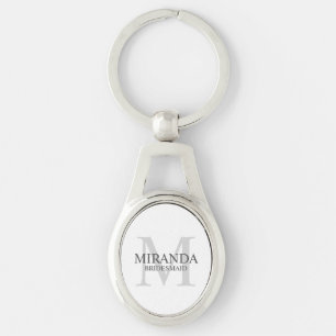 Gepersonaliseerde bridesmaïd's monogram en naam sleutelhanger