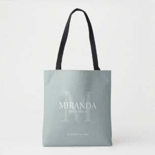 Gepersonaliseerde bridesmaïd's monogram en naam tote bag
