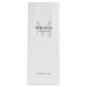 Gepersonaliseerde bridesmaïd's monogram en naam wijn cadeautas (Voorkant)