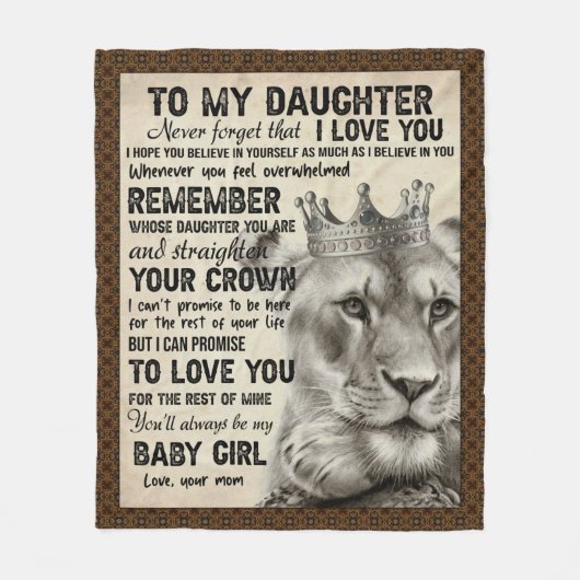 Gepersonaliseerde brief aan mijn dochter fleece deken (Voorkant)