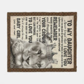 Gepersonaliseerde brief aan mijn dochter fleece deken (Voorkant (Horizontaal))
