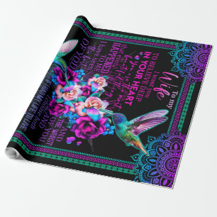 Gepersonaliseerde brief aan mijn vrouw - Hummingbi Cadeaupapier