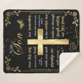 Gepersonaliseerde brief aan mijn zoon mooie vlinde sherpa deken (Voorkant (horizontaal))